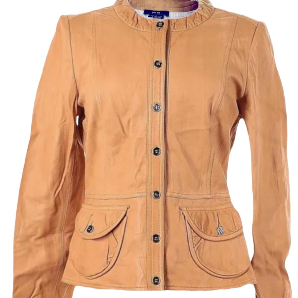 Per Se Tan Leather Jacket